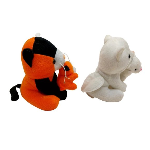 Oriental Trading Plush Cats with Kitten Stuffed Animal set of 2 multi-color 5" - Picture 2 of 8